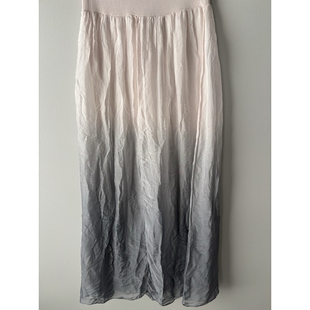 Giusy Silk Blend Pink Grey Ombré Long Maxi‎ Skirt Boho Made In Italy Size Small - Picture 2 of 8